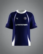 VRUNK X UNKNOWN - FOOTBALL TEE BLUE